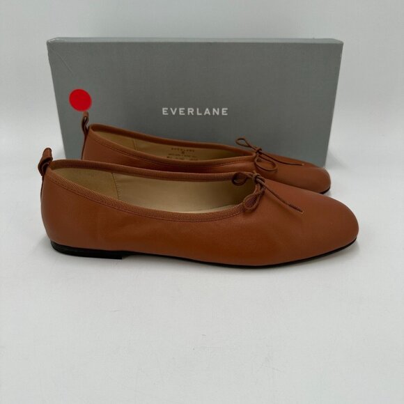 Everlane The Italian Leather Day Ballet Flats size 8 Women's Sugar Almond Tan - Picture 2 of 6